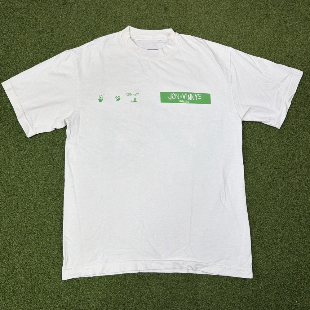 Off White Virgil Jon & Vinny's Los Angeles T-Shirt White Mens Small Collab 2021